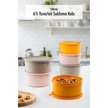 Depa 6 Adet Yuvarlak Saklama Kabı & Kahvaltılık (1200 Ml)