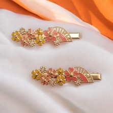 Gigi Giyim Çiçek Desenli Kadın Pens Toka