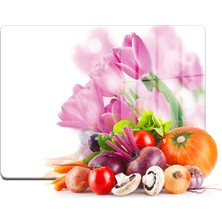 DECOVETRO CAM KESME TAHTASI VE SUNUMLUK LALE ÇİÇEKLERİ DESENLİ 20X30 CM