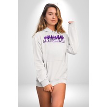 Navcoli Anti Galau Erkek Kadın Beyaz Dijital Baskılı Kapüşonlu Sweatshirt Hoodie