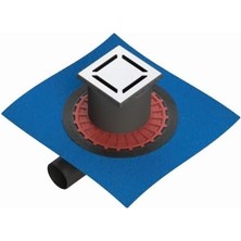 V-Flow Kare 5607266 Yalıtımlı Duş Kanalı, Yandan Çıkışlı, 10X10 Cm, Dk 100 Kapak, Mat Krom