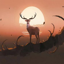 Kırmızı Ayı Cesur Geyik Sayılarla Boyama Seti Kasnaklı