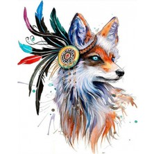 Kırmızı Ayı Lider Tilki Sayılarla Boyama Seti Kasnaklı