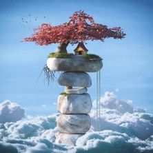 Kırmızı Ayı Huzurlu Manzara Sayılarla Boyama Seti Kasnaklı