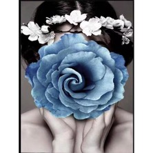 Kırmızı Ayı Çiçek Kadın 17 Sayılarla Boyama Seti Kasnaklı