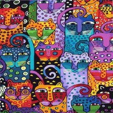 Kırmızı Ayı Kedi Duvarı Sayılarla Boyama Seti  Kasnaklı