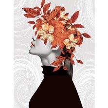 Kırmızı Ayı Çiçek Kadın 9 Renkli Sayılarla Boyama Seti Kasnaklı