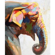 Kırmızı Ayı Yaşlı Fil Sayılarla Boyama Seti Kasnaklı