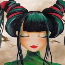 Kırmızı Ayı Japon Kızı Sayılarla Boyama Seti  Kasnaklı