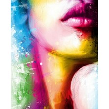 Kırmızı Ayı Tutkulu Kadın 2 Sayılarla Boyama Seti Kasnaklı