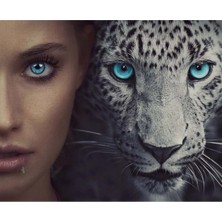 Kırmızı Ayı Mavi Gözler Sayılarla Boyama Seti Kasnaklı