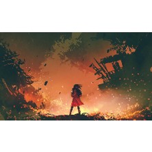 Kırmızı Ayı Ateşe Doğru Sayılarla Boyama Seti  Kasnaklı