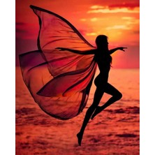 Kırmızı Ayı Sahildeki Kelebek Kadın Sayılarla Boyama Setikasnaklı