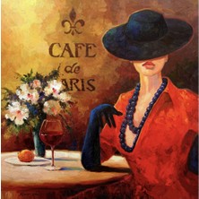 Kırmızı Ayı Zarif Şapkalı Kadın Sayılarla Boyama Seti  Kasnaklı