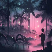 Kırmızı Ayı Balık Tutma Sevdası Sayılarla Boyama Seti  Kasnaklı