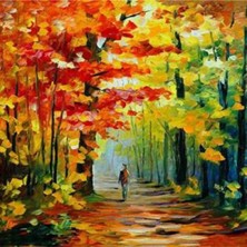 Kırmızı Ayı Sonbahar ve Renkler Sayılarla Boyama Seti   Kasnaklı