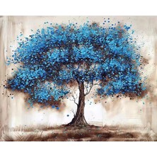 Kırmızı Ayı Mavi Ağaç Sayılarla Boyama Seti   Kasnaklı