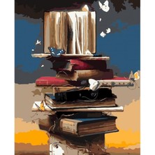 Kırmızı Ayı Kitap Kulesi Sayılarla Boyama  Seti Kasnaklı