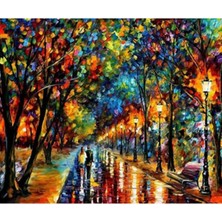 Kırmızı Ayı Renkli Yağmur Sayılarla Boyama Seti  Kasnaklı