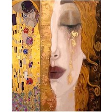 Kırmızı Ayı Gustav Klimt Iki Eser Sayılarla Boyama Seti Kasnaklı