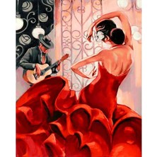 Kırmızı Ayı Çingene Dansı Boyama Seti Kasnaklı