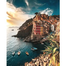 Kırmızı Ayı Yamaç Manzarası Sayılarla Boyama Seti  Kasnaklı