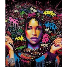 Kırmızı Ayı Afrikalı Güzel 13 Sayılarla Boyama Seti Kasnaklı