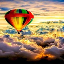 Kırmızı Ayı Gökyüzünde Balon Sayılarla Boyama Seti  Kasnaklı