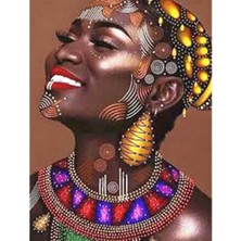 Kırmızı Ayı Afrikalı Güzel 8 Sayılarla Boyama Seti Kasnaklı