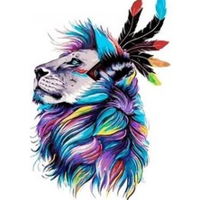 Kırmızı Ayı Kaptan Aslan Sayılarla Boyama Seti Kasnaklı