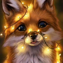 Kırmızı Ayı LED Işıklı Tilki Sayılarla Boyama Seti  Kasnaklı