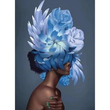 Kırmızı Ayı Çiçek Kadın 24 Sayılarla Boyama Seti Kasnaklı