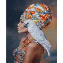 Kırmızı Ayı Afrikalı Güzel 12 Sayılarla Boyama Seti Kasnaklı