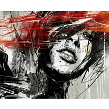 Kırmızı Ayı Kadının Çizgileri Sayılarla Boyama Seti Kasnaklı