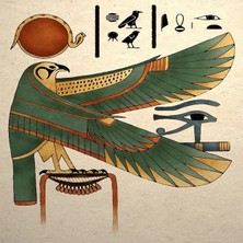 Kırmızı Ayı Mısır Tanrısı Horus Sayılarla Boyama Seti Kasnaklı