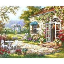 Kırmızı Ayı Keyif Bahçesi Boyama  Seti  Kasnaklı