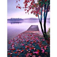 Kırmızı Ayı Manzara Iskelesi Sayılarla Boyama Seti  Kasnaklı