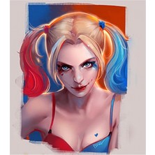Kırmızı Ayı Harley Quinn Sayılarla Boyama Seti Kasnaklı