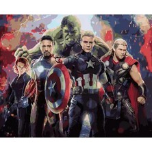 Kırmızı Ayı Marvel Sayılarla Boyama Seti Kasnaklı