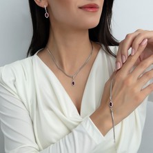 Usho Jewelry 925 Ayar Gümüş Pırlanta Modeli Italyan Zincir Mekik Bileklik, Kadın Bileklik