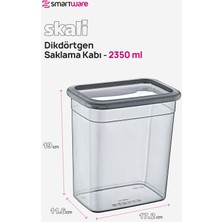 Smartware 24'lü Setskali Dikdörtgen Saklama Kabı Antrasit 2350 ml