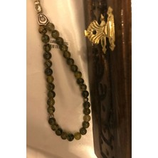 Tespih Akik Doğal Taş Tesbih Gümüş Imameli Ahşap Kutulu 6mm Akik