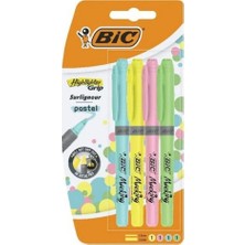 Bic Highlighter Fosforlu Kalem Brite Liner Grip Pastel Renk 4'lü