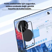 Polham Elektronik Vakumlu Manyetik Masaüstü Telefon Tutucu, Mutfak Duvarı, Araç Içi Telefon Tutucu Döner Başlıklı