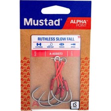 Mustad Alpha Point Ruthless Slow Fall Asist Olta Iğnesi A-Assıst3 Tıtan Steel-No:1/0 - 2li