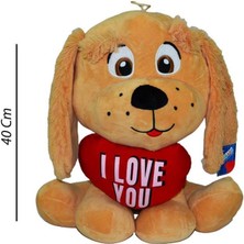  I Love You Kalpli Köpek Peluş 40 cm 62254