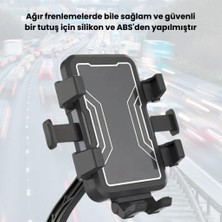 Polham Ultra Sağlam Stabil Aynaya Takılan Telefon Tutucu, Motosiklet, Scooter, Bisiklet Uyumlu