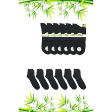 Kardeşler Çorap Bambu Erkek Yarım Konç Düz Füme Çorap Dikişsiz 6'lı Paket