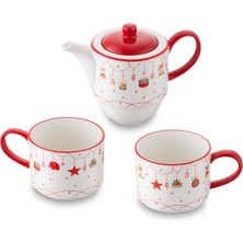 Jumbo New Year Janus Teapot ve 2'li Bardak Seti