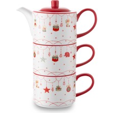 Jumbo New Year Janus Teapot ve 2'li Bardak Seti